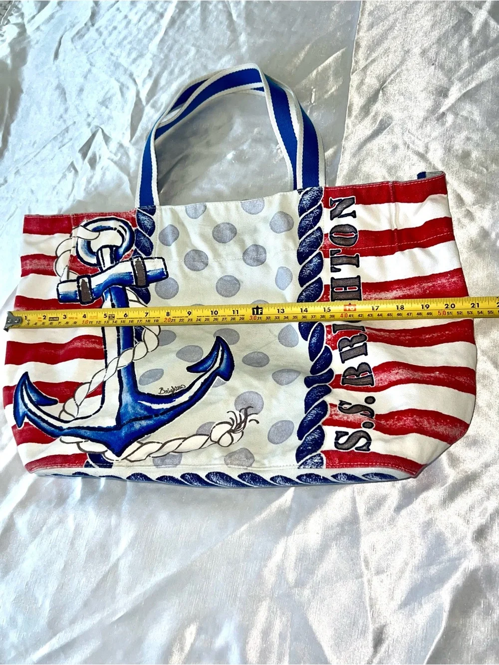 Brighton Nautical Anchor Tote Bag - Red, White & Blue